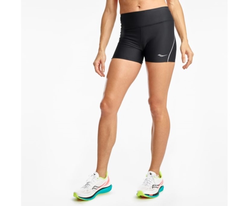Tenis Saucony Fortify 3" Hot Short Mujer Pantalones cortos Ropa Negras México MX-091-ZG
